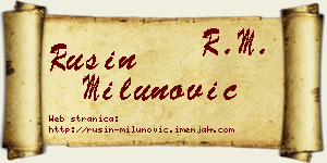 Rusin Milunović vizit kartica
